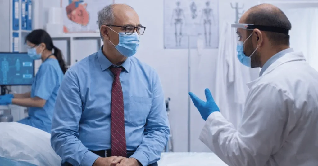 Best cardiac surgeon consulting a patient before heart surgery at EPIC Hospital Ahmedabad