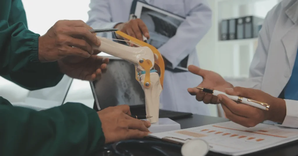 Best knee replacement surgeon consulting patient at EPIC Hospital Ahmedabad