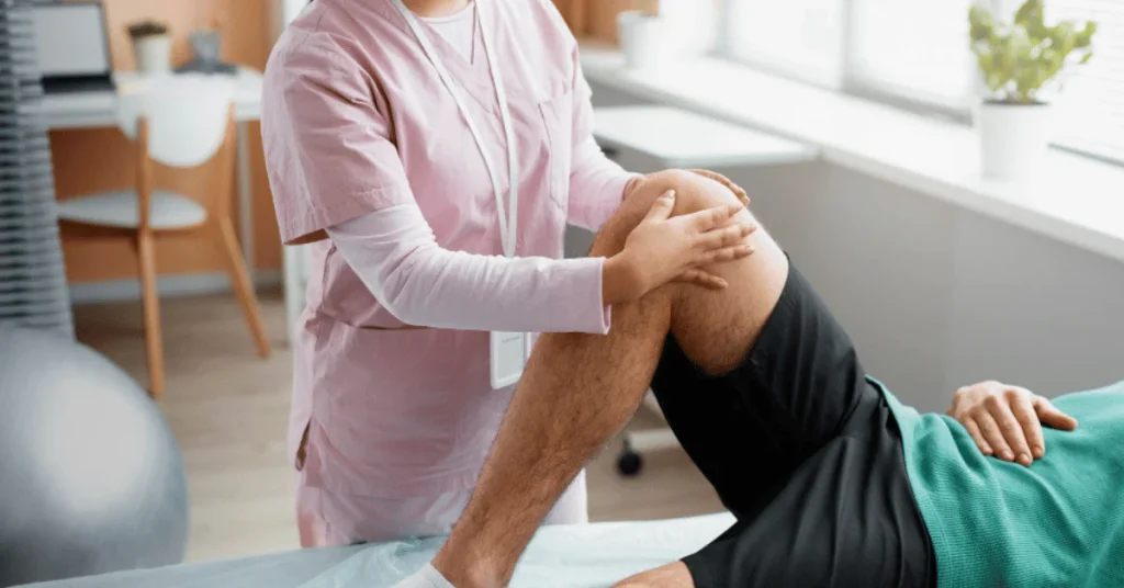 Orthopaedic surgeon performing knee replacement surgery at EPIC Hospital Ahmedabad