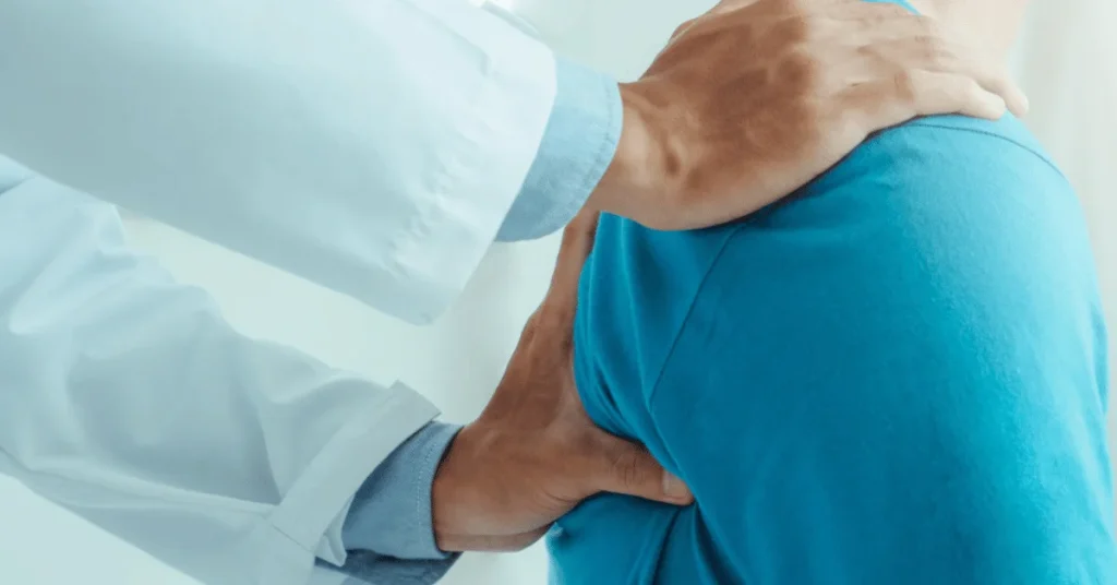 Orthopaedic surgeon reviewing shoulder X-ray before replacement surgery at EPIC Hospital Ahmedabad