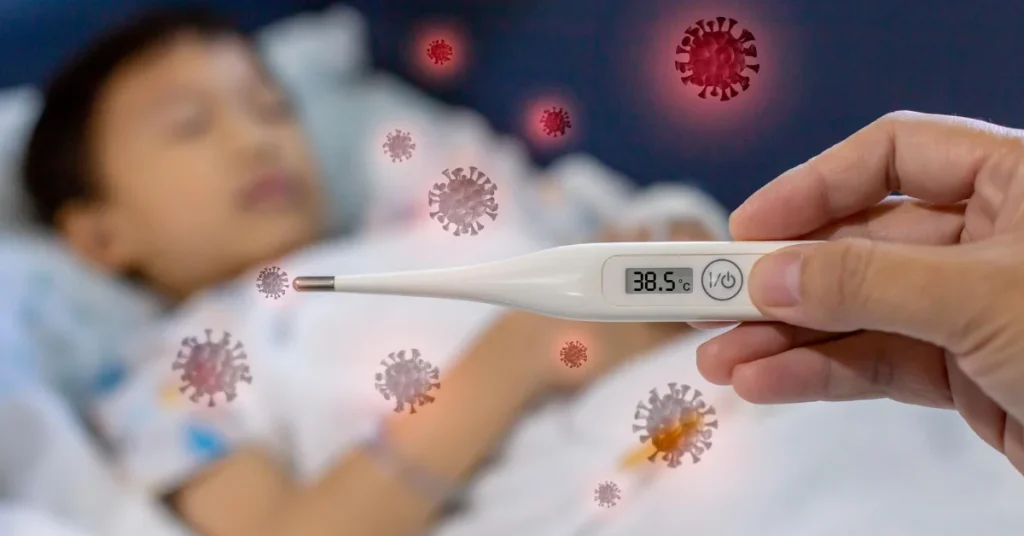 Doctor examining a patient with fever at EPIC Multispecialty Hospital Ahmedabad