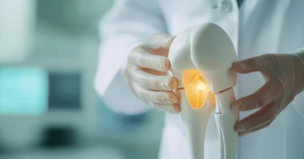 Physiotherapist guiding patient recovery after joint replacement at EPIC Hospital Ahmedabad