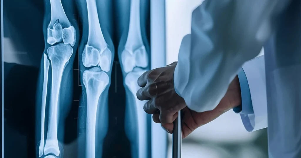Orthopaedic surgeon explaining knee replacement options to a patient at EPIC Hospital Ahmedabad