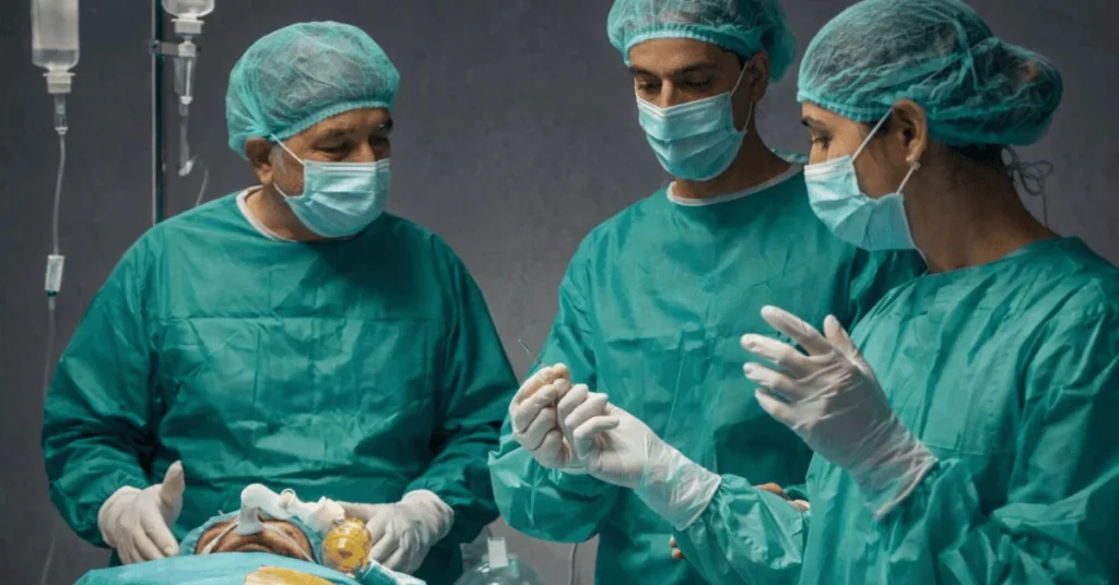 Cardiac surgeon preparing for valvular heart surgery at EPIC Hospital Ahmedabad