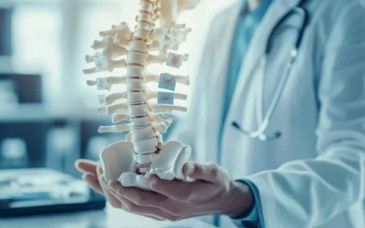 Spine surgeon reviewing an MRI scan with a back pain patient at EPIC Hospital Ahmedabad