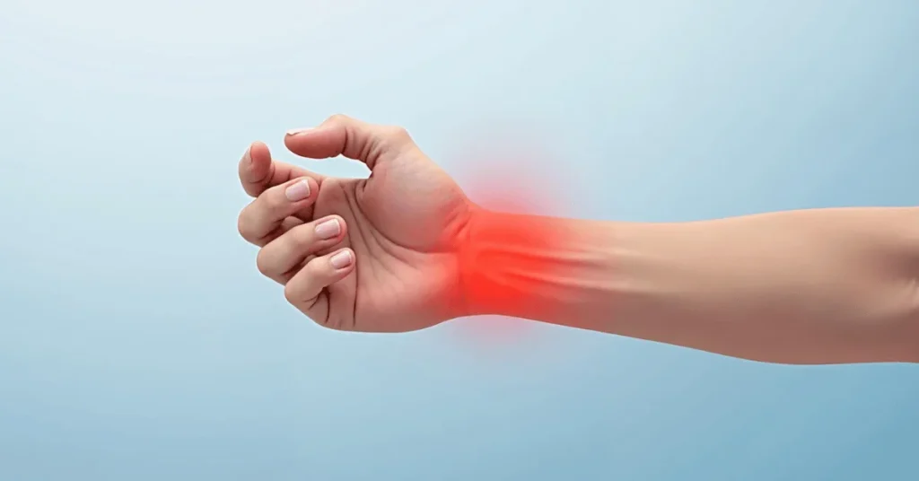 Specialist examining a patient's injured wrist at EPIC Hospital Ahmedabad